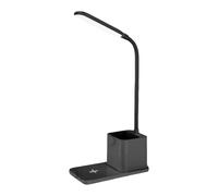 Générique Adjustable Desk Lamp Wireless Charger LED Light, Touch Control Eye Caring Brightness Levels, Foldable Desk Organizer with Pen Holder USB Charging for Bedroom Dorm Study Table