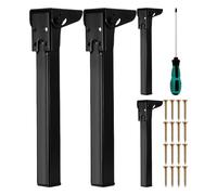 Générique Adjustable Folding Furniture Legs, Adorable Sofa Leg Replacements, 4-Pack Laptop Table Legs with Non-Slip Rubber Feet for Cabinet, Bed, Dresser and Cupboard, Black