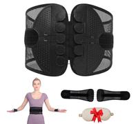 Générique Adjustable Lumbar Support Pro, Breathable 3D Mesh Posture Brace, Lightweight Comfortable Ergonomic Lumbar Support Belt Ideal For Work Gym Driving (Black, XXL)