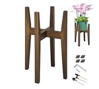 Générique Adjustable Plant Stands For Indoor Plants - Bamboo 25.5-37x25.5-37x34CM | Floor Type Cross Bamboo Flower Pot Stand, Corner Holder | Stable Indoor Outdoor Plant Display For Home Garden Patio