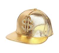 Générique Adjustable Rapper Hat,Adjustable Baseball Hat with Dollar Sign | Stage Performance Costume 80s Rapper Fashion Headwear for Running, Street Dancing, Masquerade