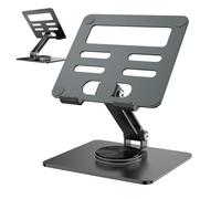 Générique Adjustable Tablet Stand, Desktop Tablet Stand, Tablet Dock Holder, 360 Degree Rotating Stand, Portable Desktop Tablet Dock Holder with Foldable Aluminum Design for Easy Storage and Use