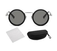 Générique Adjustable Tint Sunglasses, 1-9 Gear Uv Protection Eyewear, Round Sports Glasses for Men and Women, Ideal for Driving, Hiking, Fishing, Running, Travel, Beach, 5.63x2.01 Inches