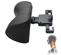 Générique Adjustable U-Shaped Car Headrest Pillow, 180° Head Neck Ergonomic Design Pillow, Comfortable Softness Car Seat Headrest for Travel Sleeping (Leather-Black)