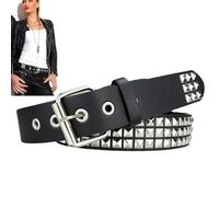 Générique Adjustable Women’s Black Belt, Pu Leather Waist Belt, Fashionable Multi Purpose Punk Accessory for Party, Nightclub Daily Wear Street Style Dates Casual Outfits and Trendy Looks
