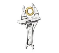 Générique Adjustable Wrench - 6-75mm Large Opening Spanner | Short Handle Wide Jaw Wrench with Aluminum Alloy Construction for Drain Pipes, Kitchen Bathroom Washbasin Sink Pipe Faucet Bicycle