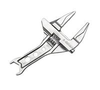 Générique Adjustable Wrench, 6-75mm Large Opening Wide Jaw Spanner, Short Handle Heavy Duty Steel Drain Pipe Tool with Non Slip Grip, Plumbing Repair Tool for Kitchen Bathroom Sink Faucet Bicycle