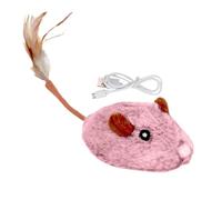Générique Adorable Cat Mice Toy, Electronic Plush Kitten Toy with Feather Tail, USB Rechargeable Electric Mice Toy, Smart Sensing Moving Cat Toys for Indoor Or Outdoor Exercise