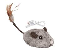 Générique Adorable Cat Mice Toy, Electronic Plush Kitten Toy with Feather Tail, USB Rechargeable Electric Mice Toy, Smart Sensing Moving Cat Toys for Indoor Or Outdoor Exercise