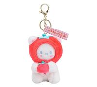 Générique Adorable Cute Bear Pendant Keychain, Soft Plush Bear Bag Charm, Japanese Style Keychain Doll with Fruit Couple Key Ring for Backpacks, Purses and Gift, 4.33 Inches