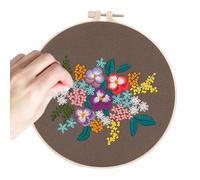 Générique Adorable Embroidery Needle Kit, Embroidery Kit for Beginners, Hand Embroidery Kit Flower Pattern, Needlepoint Craft Kit, Embroidery Sewing Needlepoint Set Craft Accessories for Beginners