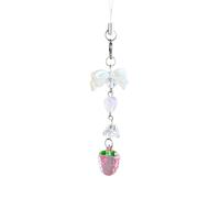 Générique Adorable gâteau aux fraises noeud papillon lanière mobile porte-clés pour les femmes, sac à main caméra pendentif pour couverture