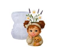 Générique Adorable Moule de jardinière en Silicone pour Chien pour résine | Récipients Décoratifs Pour Chien