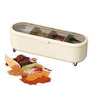 Générique Adorable Seasoning Box, Condiment Storage Box, Salt Storage Container, Organizer Box, 4 Grid Pepper Sugar Organizer Box, Salt Pepper Storage Box, Condiment Container for Kitchen Use