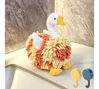 Générique Adorable Swan-Shaped Hand Towel,Fuzzy Chenille Absorbent Soft Hanging Duck Hands Towel,Kitchen Bathroom Sink Countertop Washstand Decorative Towels,Funny Hand Towels Gift for Friends