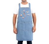 Générique Adult Gardening Apron - Denim Chef Apron | Gardening Clothes With Pockets For Home Cooks Bartenders Artists Gardeners Woodworkers Welders Butchers Baristas Kitchen Restaurant BBQ