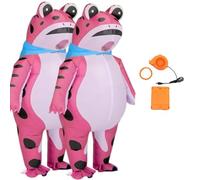 Générique Adult inflatable frog costume, fun and cute full-body inflatable frog costume with an air pump, perfect for Halloween cosplay parties (2*Pink,L)
