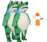 Générique Adult inflatable frog costume, fun and cute full-body inflatable frog costume with an air pump, perfect for Halloween cosplay parties (2*Green,L)