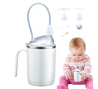 Générique Adult Sippy Cup 11x7.5x17 Cm 180g - Spill Proof Drinking Cup With Straw - Liquid Feeder For Elderly, Convalescent Care, Limited Mobility, Swallowing Disorders, Home, Hospital