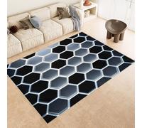 Générique Adulte Poils Ras Jeux, Vert Tapis Salon Motif en nid d'abeille antidérapant, Poils Bas, Style Vintage, Lavable en Machine pour Cuisine, Chambre à Coucher 120x180cm