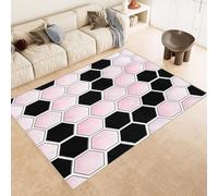 Générique Adulte Poils Ras Les Joueurs, Vert Tapis Salon Motif en nid d'abeille antidérapant, Poils Bas, Style Vintage, Lavable en Machine pour Cuisine, Chambre à Coucher 120x180cm