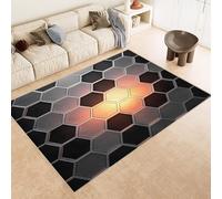Générique Adulte Poils Ras Les Joueurs, Vert Tapis Salon Motif en nid d'abeille antidérapant, Poils Bas, Style Vintage, Lavable en Machine pour Cuisine, Chambre à Coucher 120x180cm