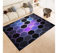 Générique Adulte Poils Ras Les Joueurs, Vert Tapis Salon Motif en nid d'abeille aux Couleurs néon antidérapant, Poils Bas, Style Vintage, Lavable en Machine pour Cuisine, Chambre à Coucher 120x180cm