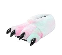 Générique Adulte Unisexe Velours Griffe De La Patte Animale Chaud Chausson Chaussure Vert nouveauté Monster Pince Pantoufles Idéal Cadeau Noël Automne/Hiver (01 Violet, One Size)
