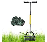 Générique Aérateur Central de Gazon - Outil d'aération Manuel | Aérateur de Conception à Ressorts pour la pelouse avec 17 Pointes en Acier - pour l'aération des Jardins et pelouses