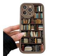Générique Aesthetic Cartoon Bookshelf Phone Case,Vintage Bookshelf Floral Phone Case,Compatible for iPhone 16 Pro Max Cases,Shockproof Non Slip Soft for iPhone 16 15 14 13 12 11 Pro Max XR XS Plus