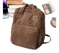 Générique Aesthetic Corduroy Laptop Backpack, Casuals Daypack Handle, Adorable Casual Day Trip Backpacks, Small Backpack Purse with Large Capacity for Travel, School, College, Girls