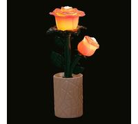 Générique Aesthetic Flower Lamp Rose Freesia - ABS Battery Powered 3Pcs | Decorative Light Home Office Nursery Dorm Party Birthday Christmas Table Decor Gift Lighting