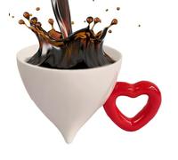 Générique Aesthetic Mug - Ceramic Heart Handle Drinkware, 120ml Mini Tea Mug with Cute Design, Charming Heart Handle Design, Portable Cup for Holiday, Party Favors, Home Decor, Office, and Travel Use