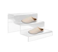 Générique Affichage d'étagères en acrylique | Supports acryliques transparents pour affichage - 2/3 Couches Présentoir Escalier Présentoir Candy Bar Risers pour Bijoux Chaussures