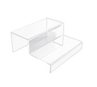 Générique Affichage d'étagères en acrylique - Supports acryliques transparents pour affichage,Présentoir à chaussures 2/3 couches pour petits objets, articles de toilette, cosmétiques, bijoux