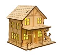 Générique Affichage du Village de Noël - Modèle de Village de Noël éclairé | Décoration de Bureau Artisanale DIY, Figurines de Collection de Cabine en Bois, décorations de noël, Cadeaux de fête