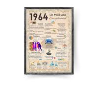 Générique Affiche anniversaire 62 ans Affiche cadeau,carte cadeau anniversaire,cadeau homme, femme, (1964(cadre non inclus))