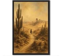 Générique Affiche Encadrée De Désert Avec Ruines Antiques, Impression Sur Toile, Art Vintage Rustique, Peinture Murale, Images, Décoration, Superbe D'intérieur, Salon, Bureau