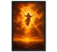 Générique Affiche Encadrée De L'Ascension Jésus, Impression Sur Toile, Art Contemporain Élégant, Peinture Murale, Images Artistiques, Décoration D'intérieur for Salon, Bureau(12" LX16 W)