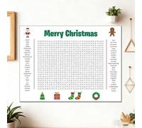 Générique Affiche Géante De Mots Mêlés Pour Thanksgiving | 91.5 * 61 Cm Jeu De Motss Mêlés Amusant à Accrocher Au Mur | Avec 50 Mots | Pour Adultes, Seniors, Salle De Bain, Noël