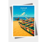 Générique Affiche murale deco - voyage - Dakar, Senegal, Afrique - art moderne, cadeau, poster, impression, illustration - JLprint (A3-29,7 x 42 cm)