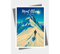 Générique Affiche murale deco - voyage - Mont Blanc, Alpes, montagne - art moderne, cadeau, poster, impression, illustration - JLprint (A4-21 x 29,7 cm)
