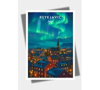 Générique Affiche murale deco - voyage - Reykjavik, Islande, Europe - art moderne, cadeau, poster, impression, illustration - JLprint (A3-29,7 x 42 cm)