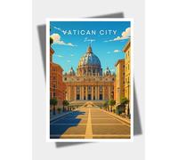 Générique Affiche murale deco - voyage - Vatican, Saint-Pierre, Europe - art moderne, cadeau, poster, impression, illustration - JLprint (A2-42 x 59,4 cm)
