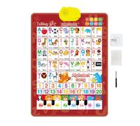 Générique Affiche parlante - Tableau alphabétique bilingue, éducatifs interactifs | muraux Audio électroniques Anglais Espagnol pour Les Vacances préscolaires des Tout-Petits