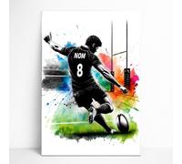 Générique Affiche Personnalisée Prénom Joueur de Rugby - Poster pour fan de rugby Personnalisable avec Nom et Numéro, Toile, idée Cadeau d’anniversaire Homme