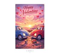 Générique Affiche Saint Valentin Énigme - Dîner Romantique - Poster Message Caché - Cadeau Original Couple - Décoration Murale - A3 29,7x42cm - Solution Incluse