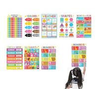 Générique Affiches Éducatives pour les d'Âge Préscolaire,Tableau d'Apprentissage Cognitif des Langues | 15 Pièces d'Affiches d'Apprentissage en Papier pour École à la Maison Salle de Classe École