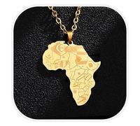 Générique Africa Necklace Fashion Copper set with zircon Country Republic Flag Pendant Jewelry for Women Men Hip Hop Gift (Style F)