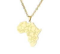 Générique Africa Necklace Fashion Copper set with zircon Country Republic Flag Pendant Jewelry for Women Men Hip Hop Gift (Style E)